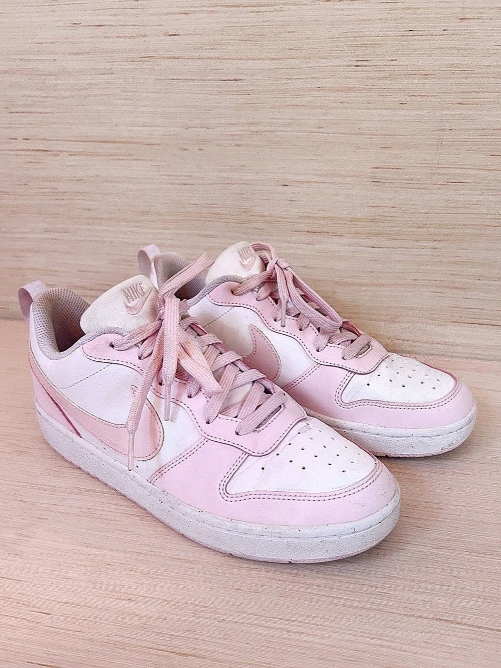 Nike Pink & White Court Vision Sneakers